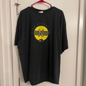 Nike Black Short Sleeve Tee with Yellow Athletic Logo